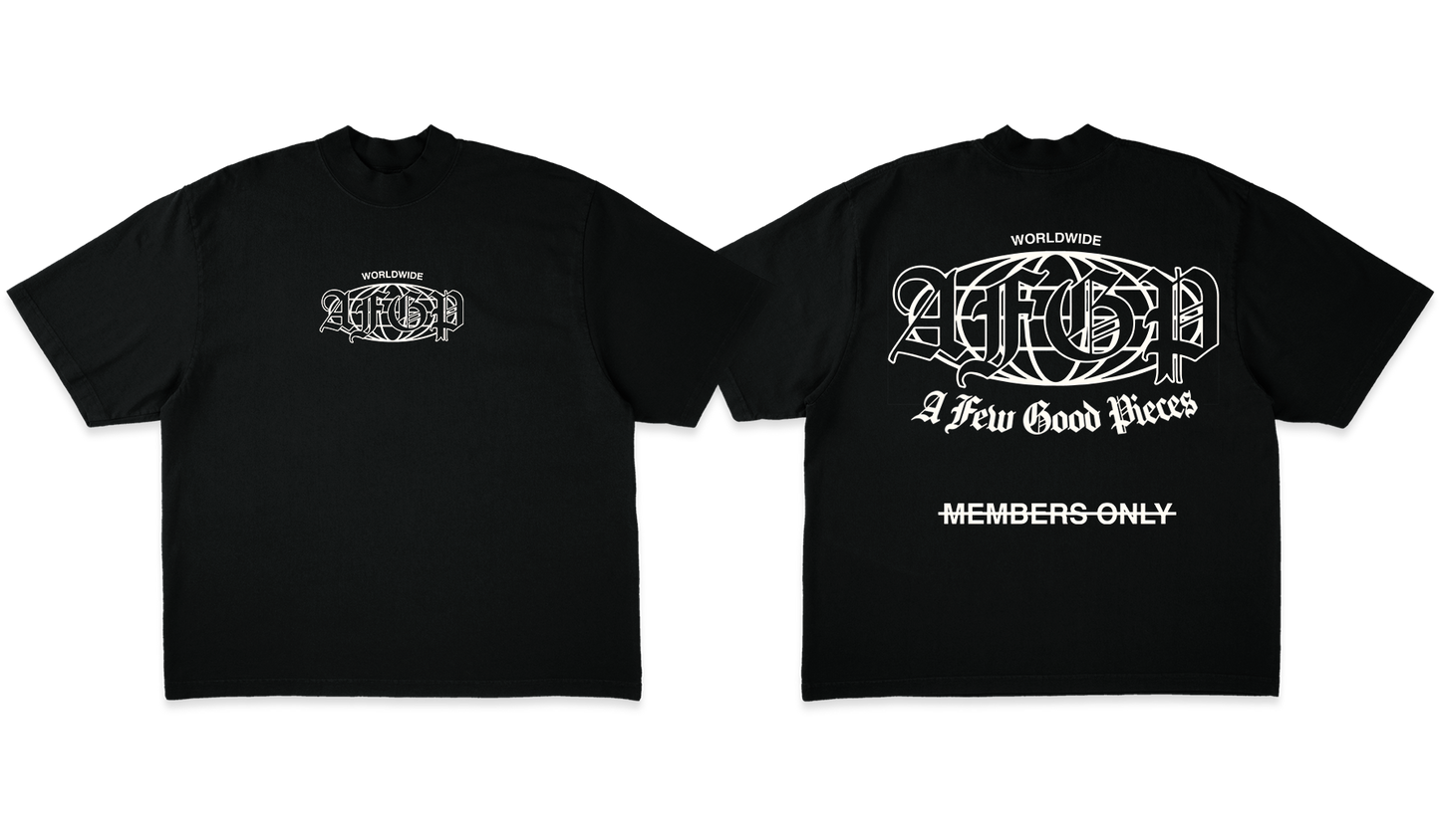 "MEMBERS ONLY" TEE BLK  & WHITE