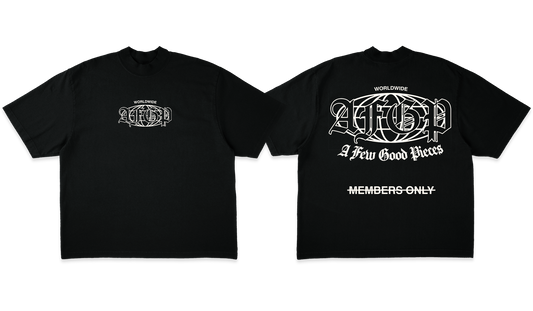"MEMBERS ONLY" TEE BLK  & WHITE