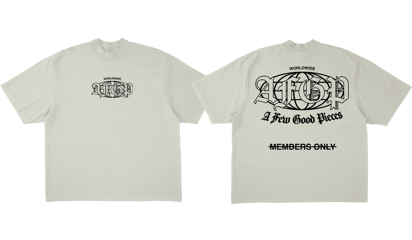 "MEMBERS ONLY" TEE WHT & BLK
