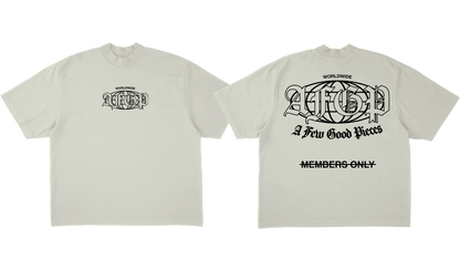 "MEMBERS ONLY" TEE WHT & BLK